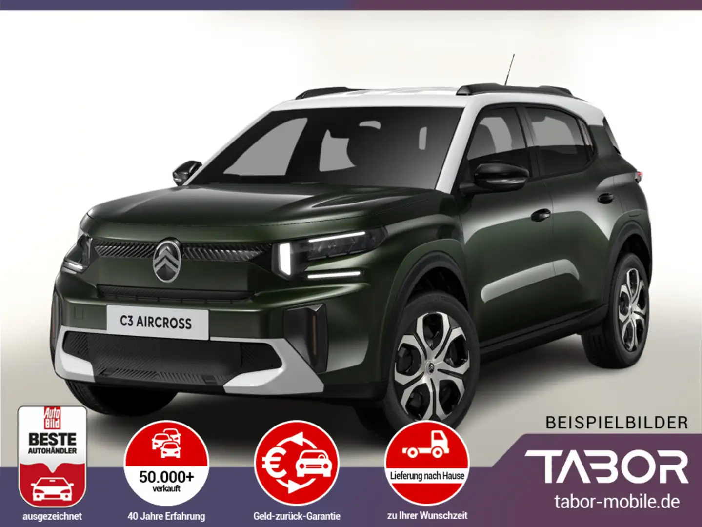 Citroen C3 Aircross TURBO 100 PLUS PDC Kam PrivG Temp BT Grün - 1