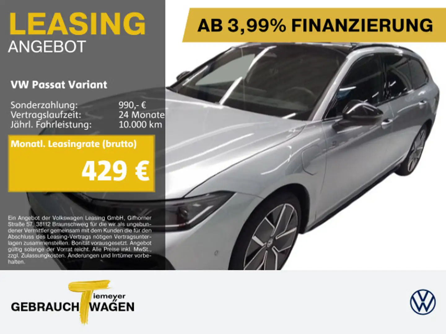 Volkswagen Passat Variant eHYBRID R-LINE PANO LM19 AHK LEDE Silber - 1