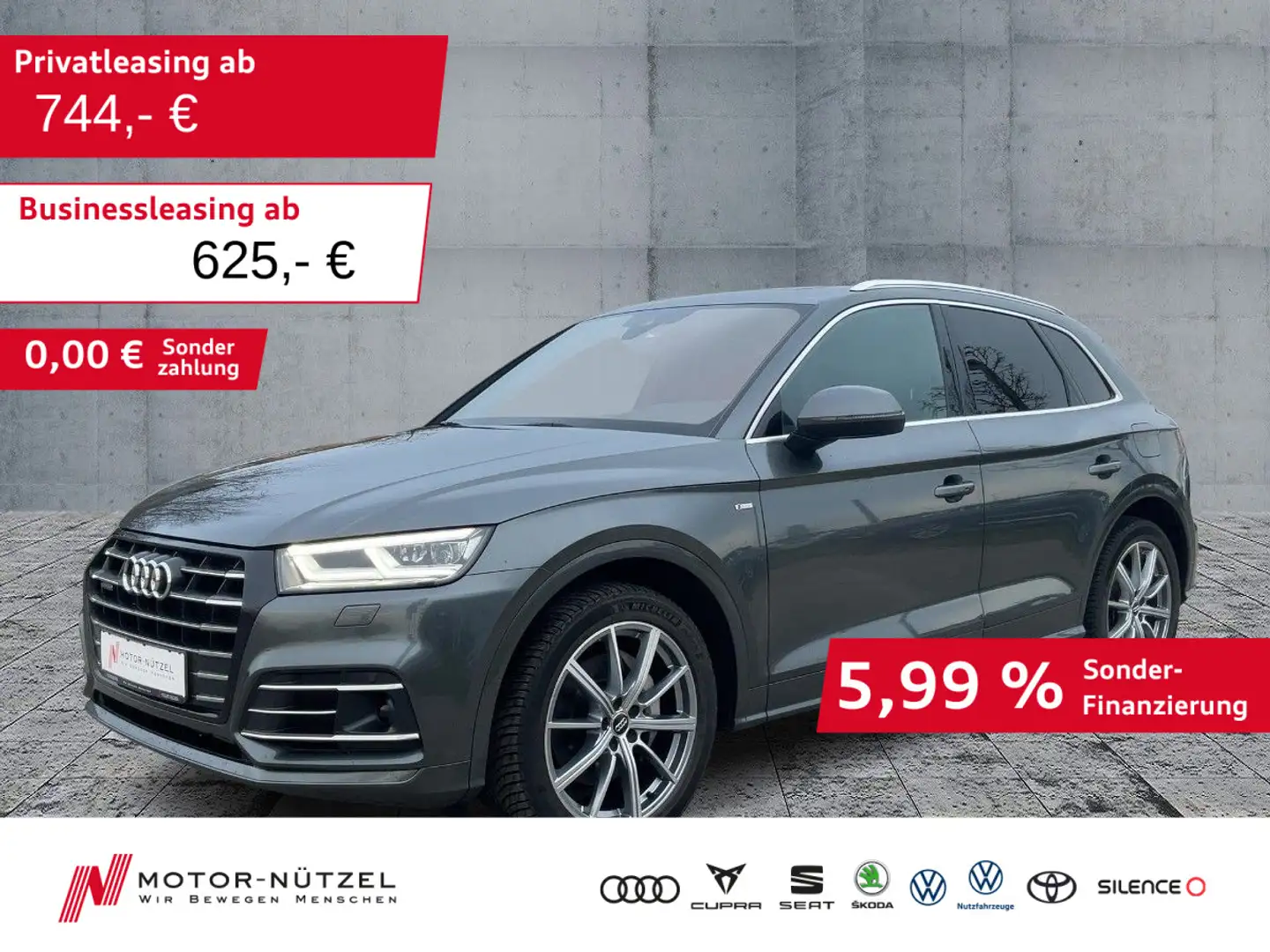 Audi Q5 55 TFSI e S-LINE MATRIX+NAVI+HuD+B&O+AIR+AHK Grau - 1