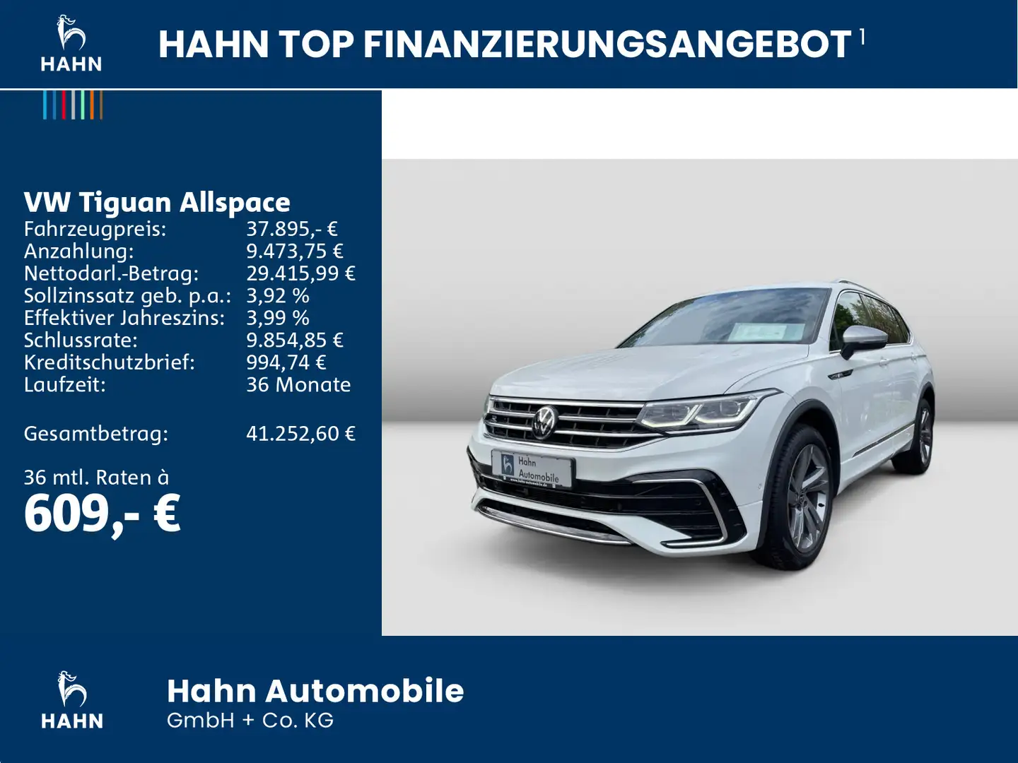 Volkswagen Tiguan Allspace 2.0TSI DSG 4Mo R-Line DCC Standh Weiß - 2