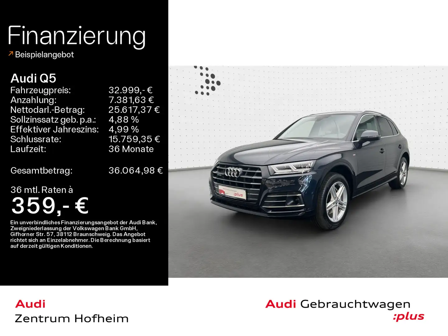Audi Q5 55 TFSIe qu S line S tro*LED*Virtual*Navi+*Sp Blau - 1
