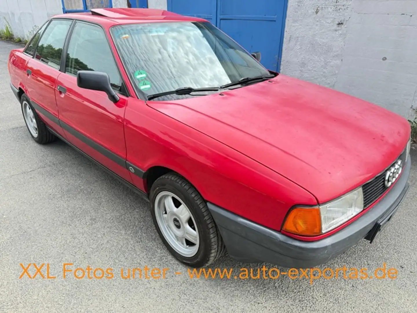 Audi 80 Automatik,Schiebeda,8-FACH bereift auf Felgen Rot - 1