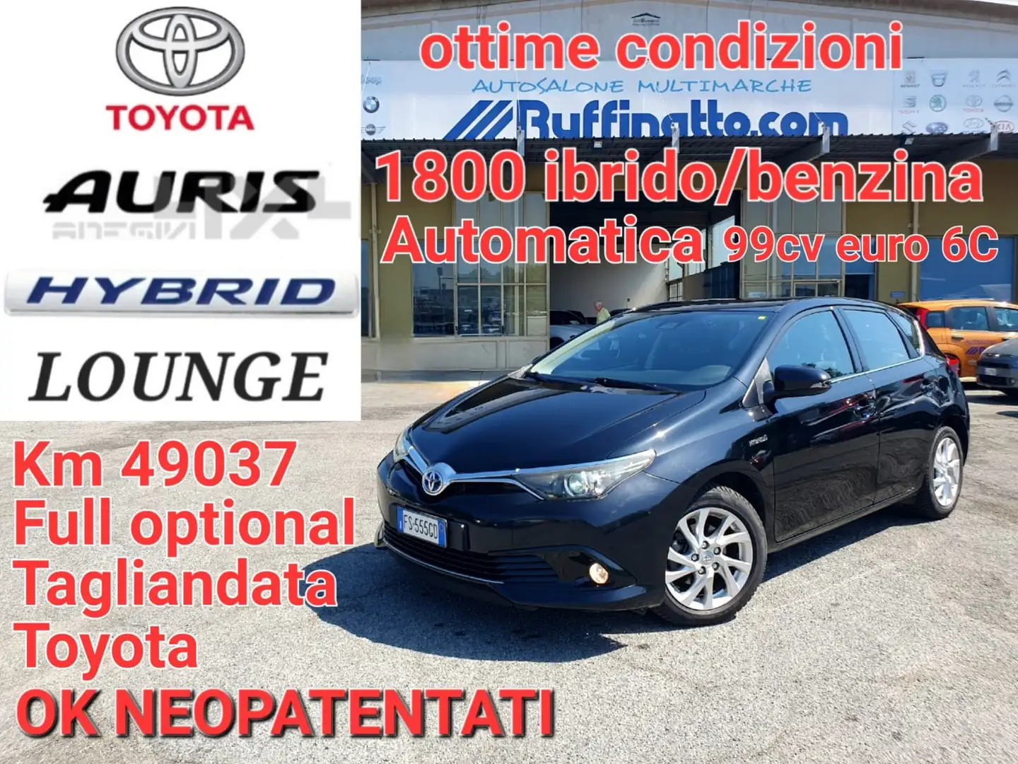 Toyota Auris Auris II 2015 1.8h Lounge cvt my18 Nero - 1