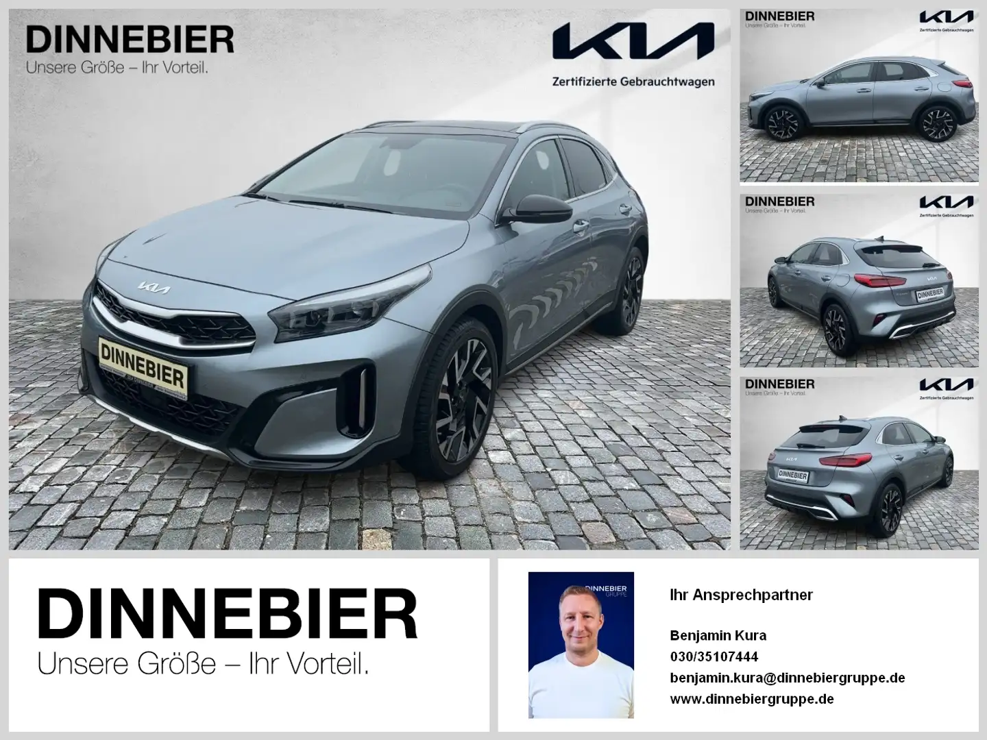 Kia XCeed 1.5T Platinum Glasdach+LED+Kamera+Navi Silber - 1