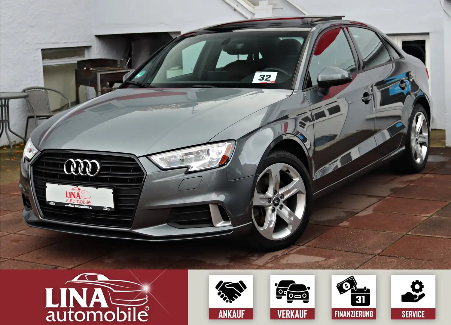 Audi A3 2.0 TFSI Limousine Pano*Kamera*Leder*KeyGo* Gris - 1