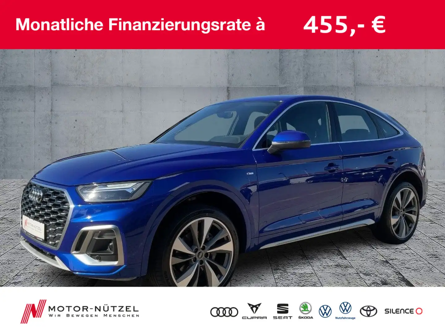 Audi Q5 40 TDI QU S-LINE LED+NAV+RFK+GRA+21 Blau - 1