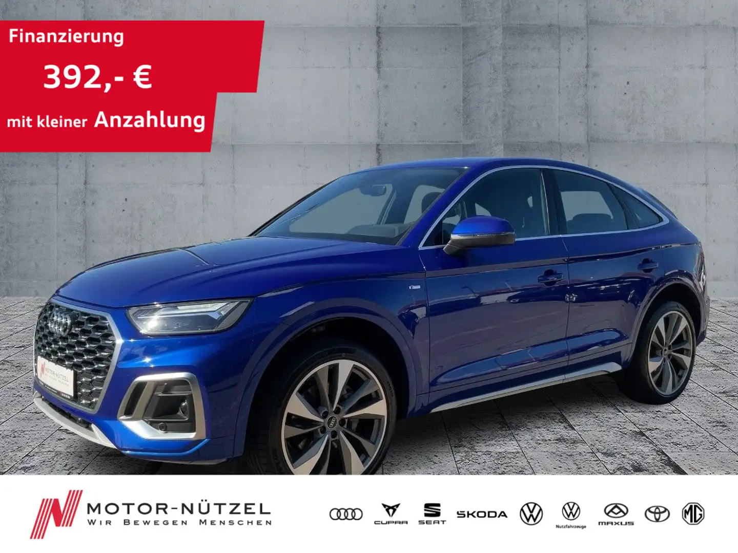 Audi Q5 40 TDI QU S-LINE LED+NAV+RFK+GRA+21 Blau - 1