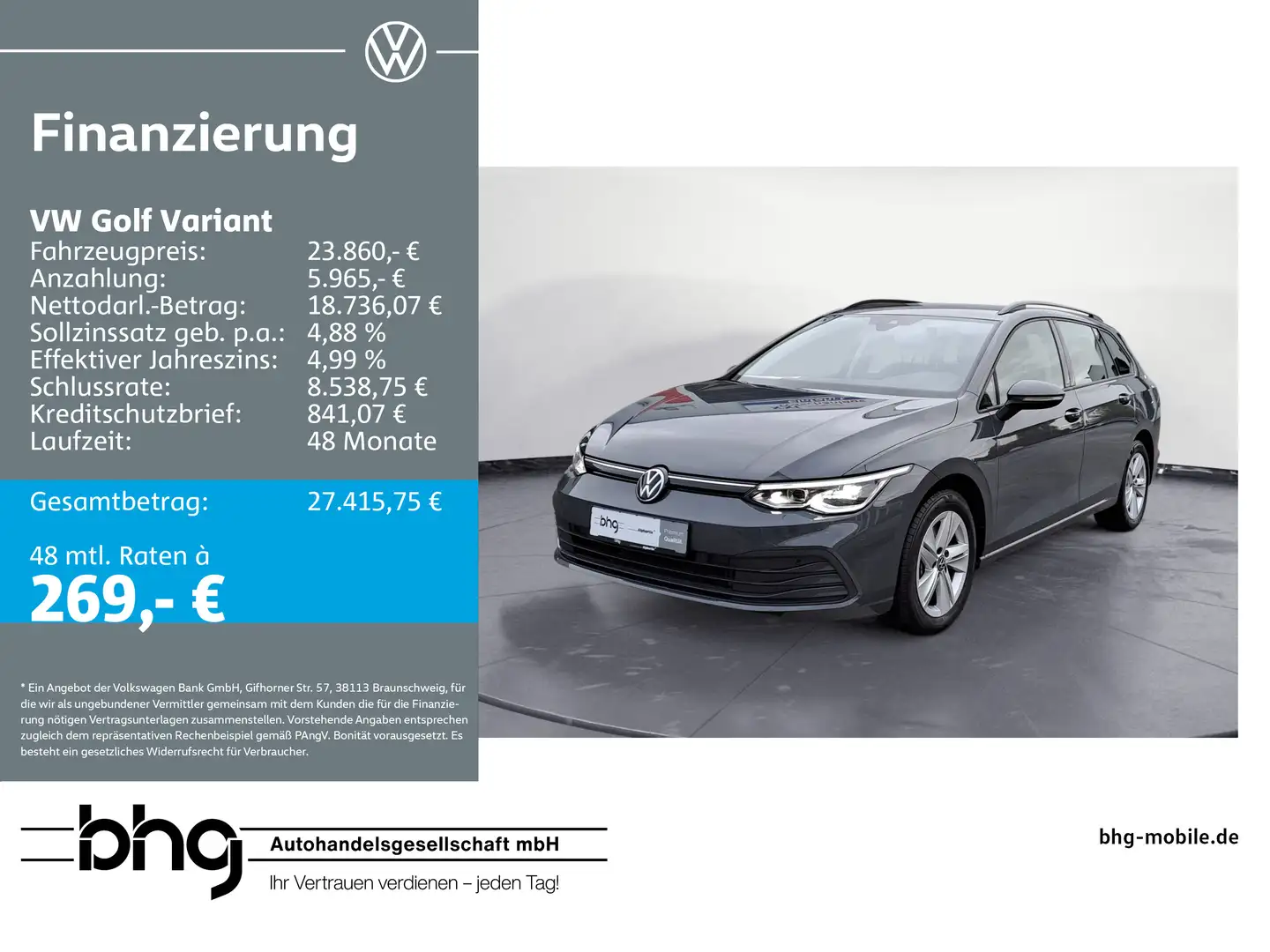 Volkswagen Golf Variant 2.0 TDI SCR DSG Life Grau - 1