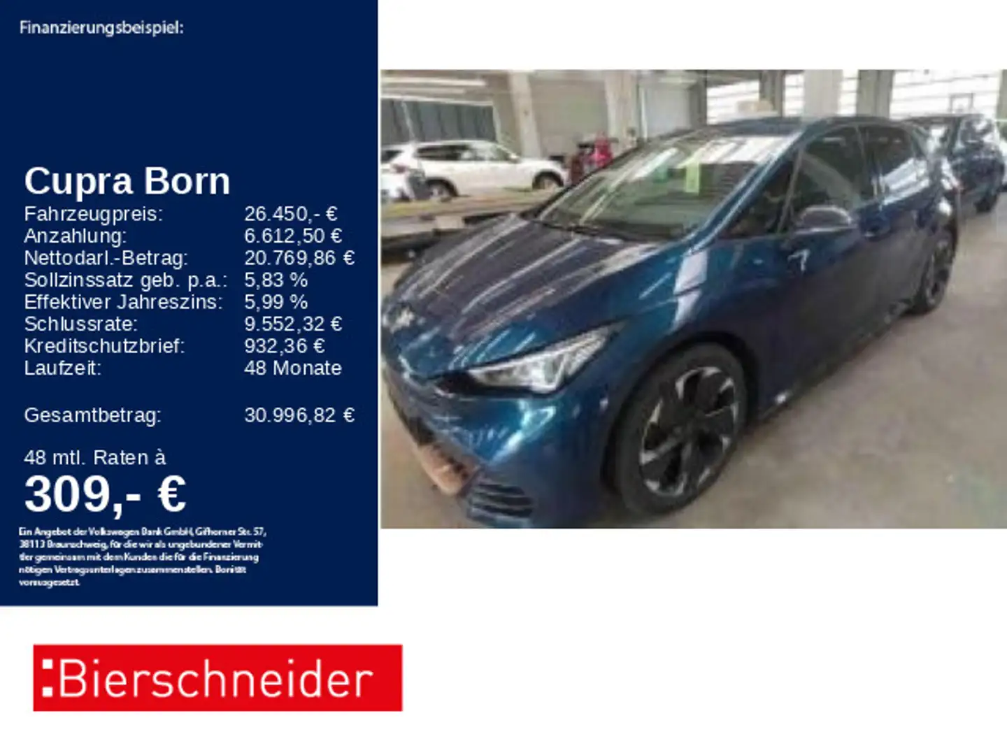 CUPRA Born 58 kWh 19 ACC SHZ 360 Blu/Azzurro - 1