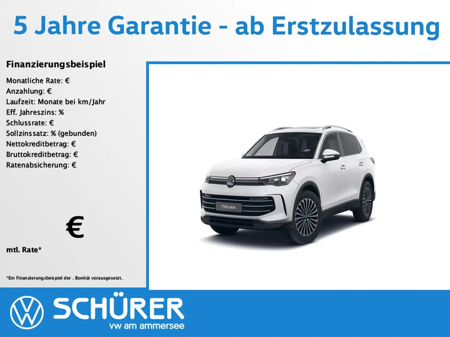 Volkswagen Tiguan 2.0TDI DSG Elegance AHK Pano StdHz Navi Keyless... Weiß - 1