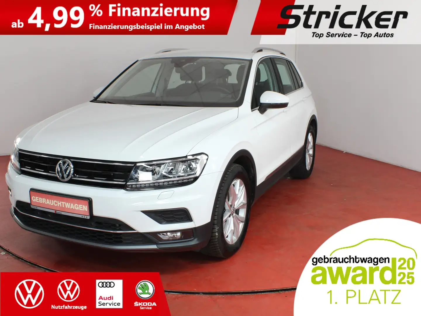 Volkswagen Tiguan Highline 2.0TDI DSG 296,-ohne Anzahlung Navi AHK Weiß - 1