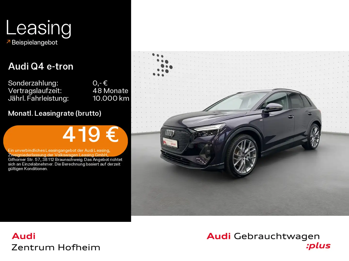 Audi Q4 e-tron 45 S line*Pano*AR-HUD*LED*Virtual*Navi Violett - 1