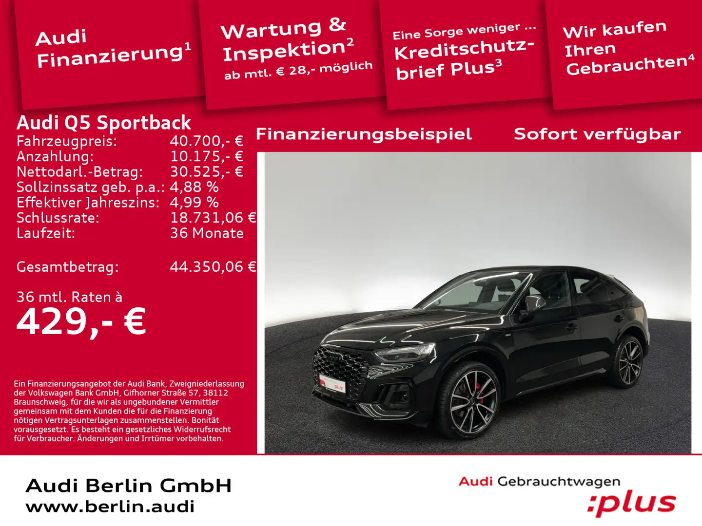 Audi Q5 S line 45 TFSI qu. S tr. RFK MATRIX Schwarz - 1