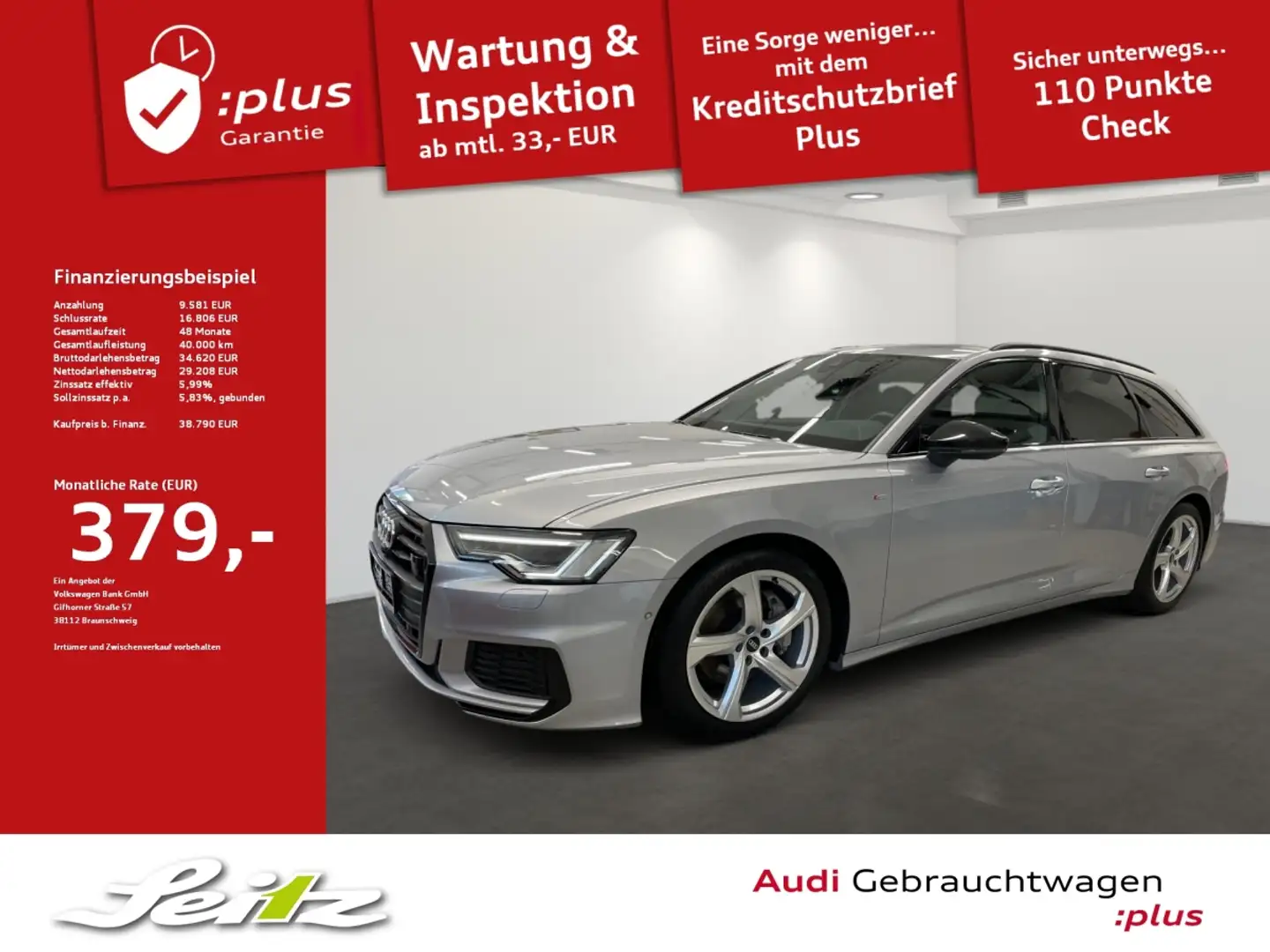 Audi A6 Avant 45 TDI quattro sport *MATRIX*KAMERA*NAVI* Argent - 1