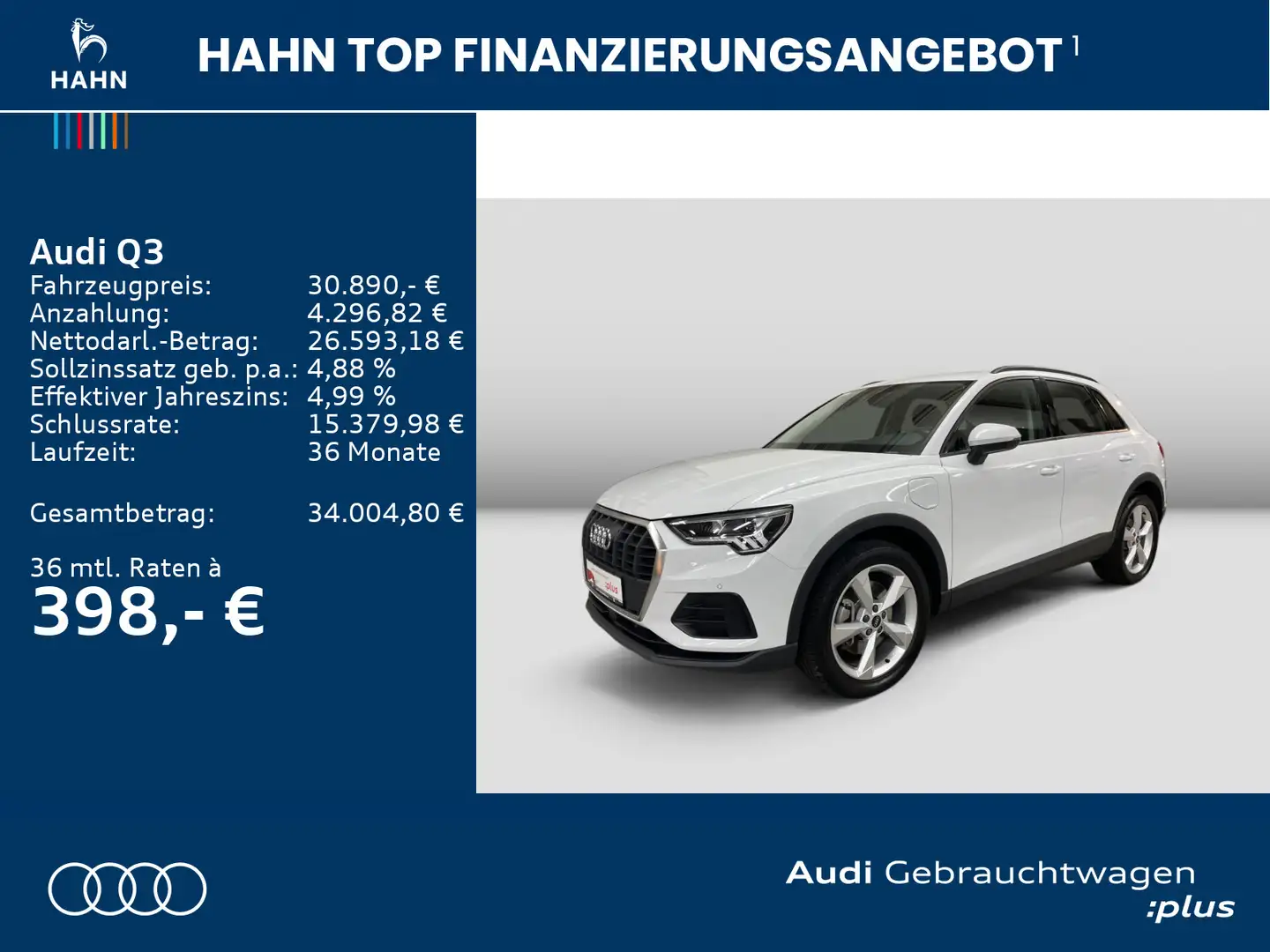 Audi Q3 45 TFSIe S tronic AHK LED Cam Navi Weiß - 2