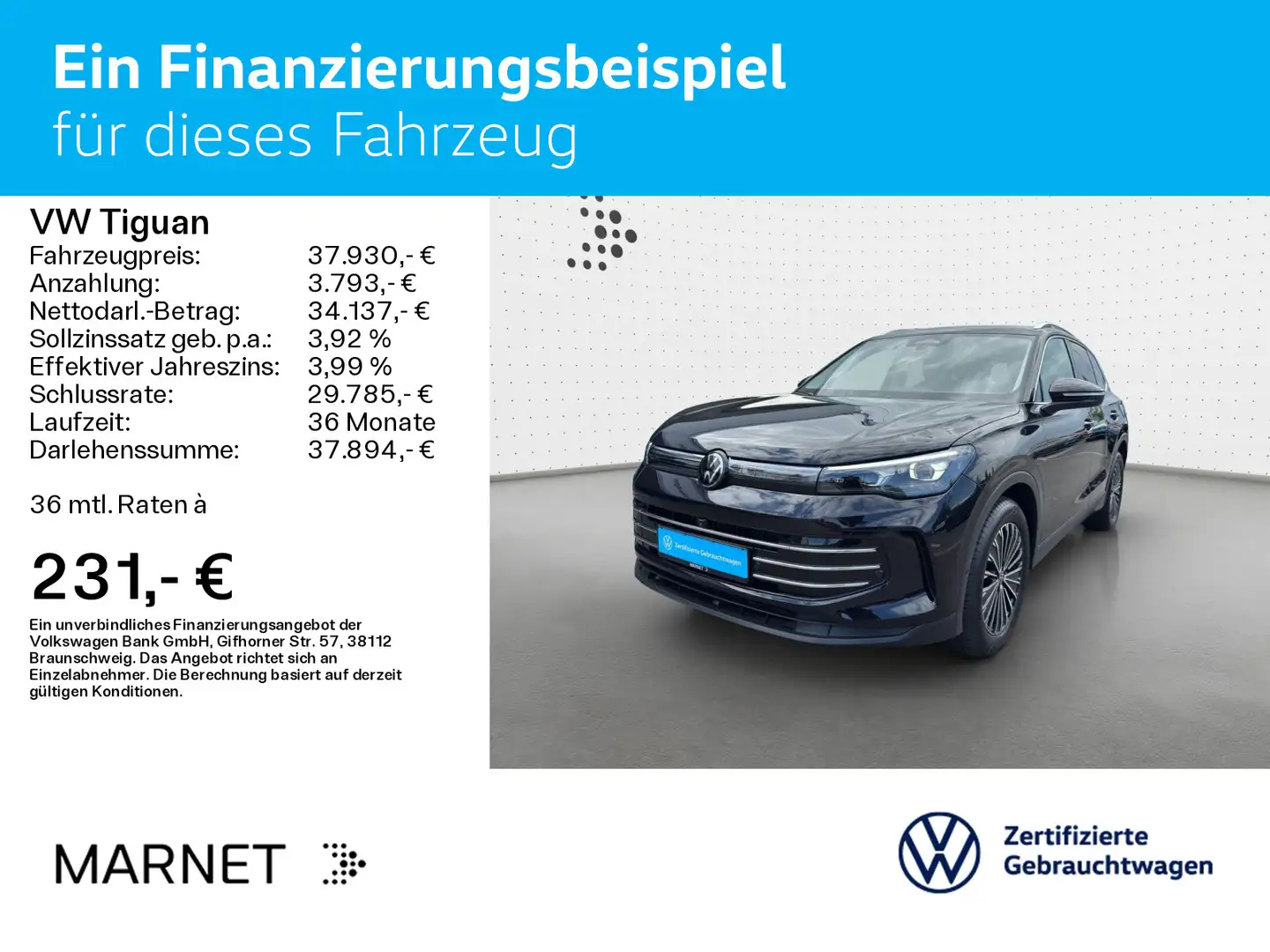 Volkswagen Tiguan 2.0 TDI DSG ELEGANCE*IQ.LIGHT*AHK*KAMERA* Negro - 2