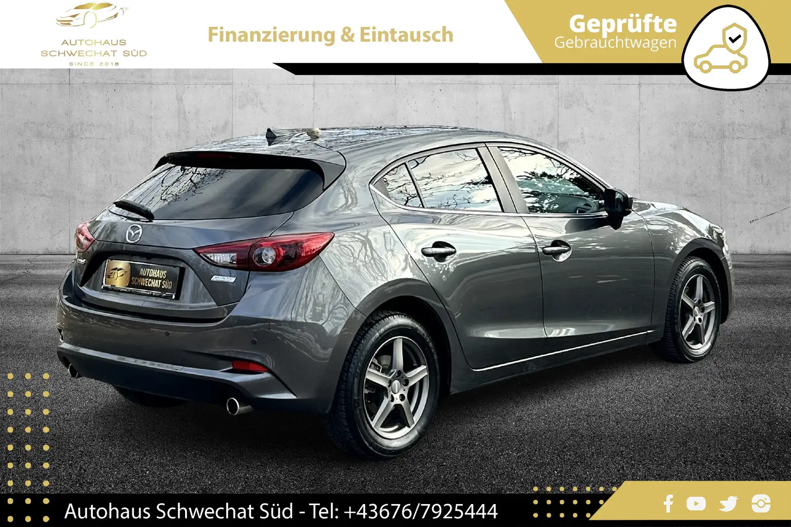 Mazda 3 3 Sport CD150 Revolution Aut.// NAVI // HEAD-UP// Grau - 2