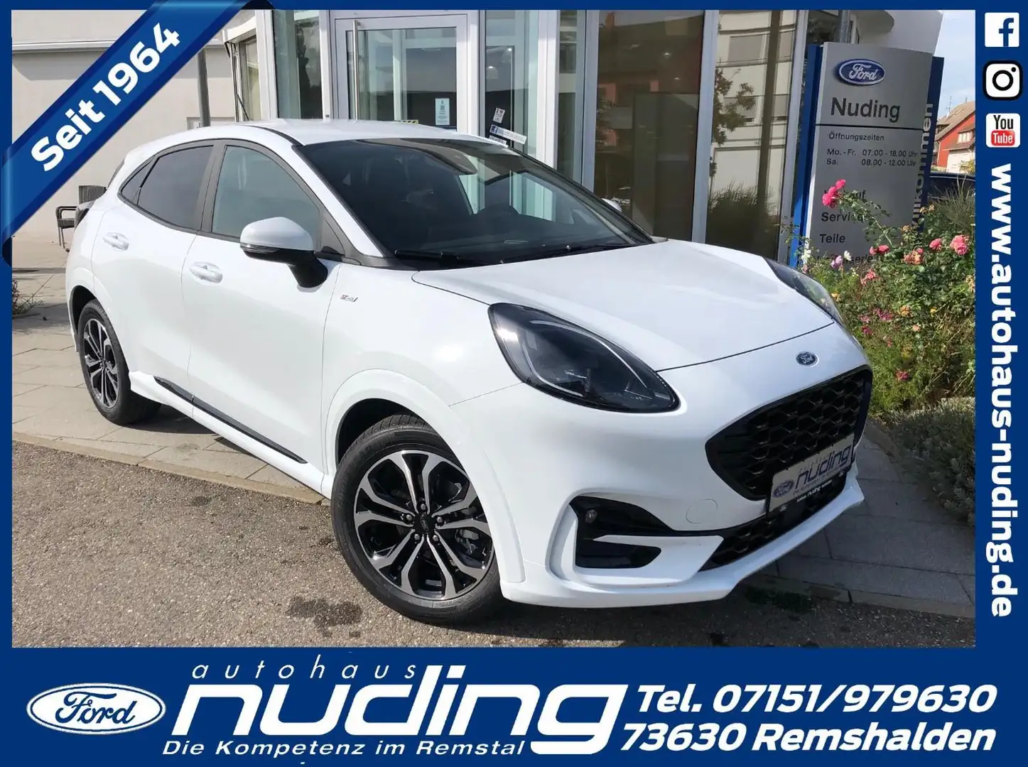 Ford Puma 1.0 EcoBoost Hybrid ST-Line Design Blanc - 1