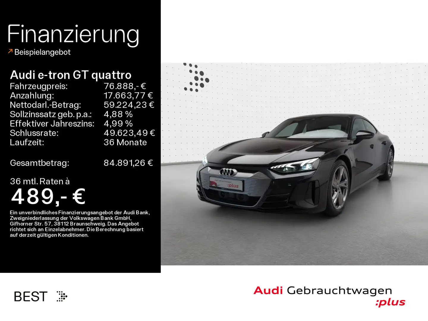 Audi e-tron GT e-tron GT qu. Assist*Dynamik*Matrix*Pano*Kamera Schwarz - 1