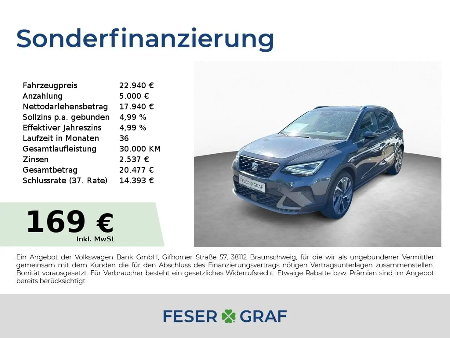 SEAT Arona FR 1.0 TSI DSG LED KAMERA VC NAVI SHZ FAPA XL Grau - 1
