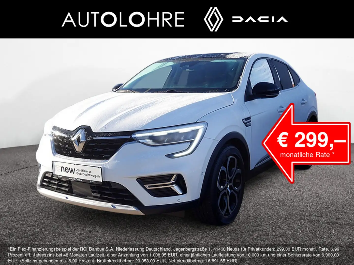 Renault Arkana Intens TCe 140 EDC KAMERA NAVI ACC LED Blanc - 1