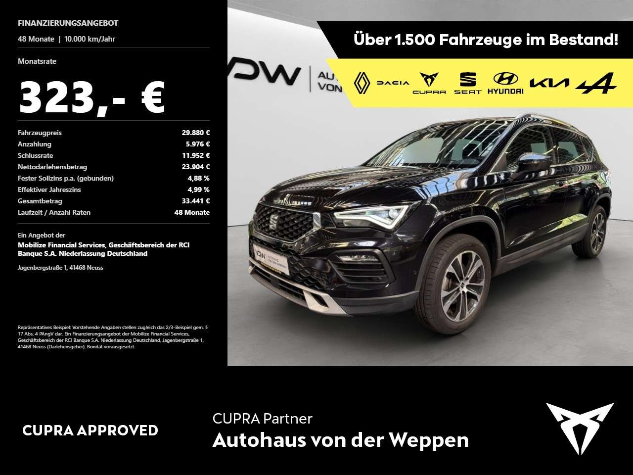 Seat Ateca — Seat Ateca Style Edition 1.5 TSI AHK, Kamera, Travel Klima