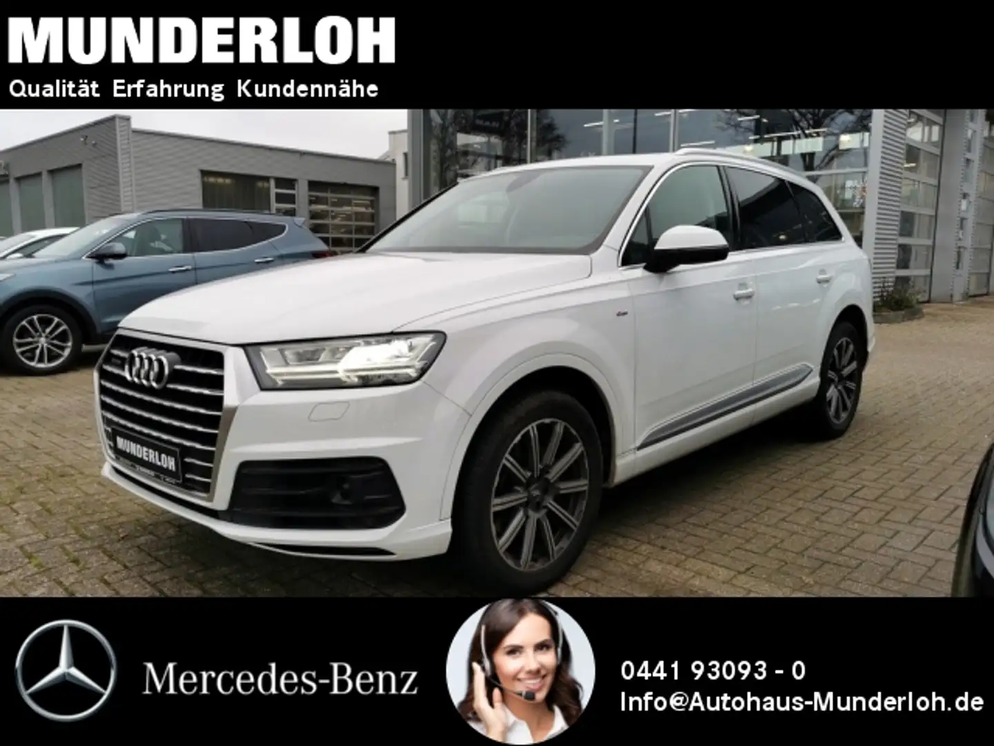 Audi Q7 50 3.0 TDI quattro S-line Selection AHK Blanc - 1