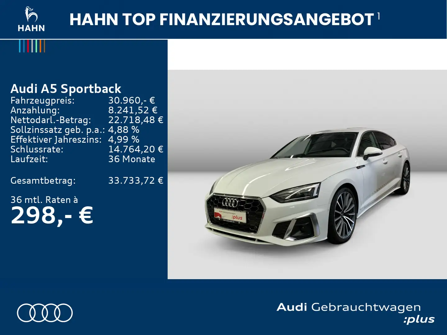 Audi A5 35 TFSI S line CAM Carplay Busin LE Weiß - 2