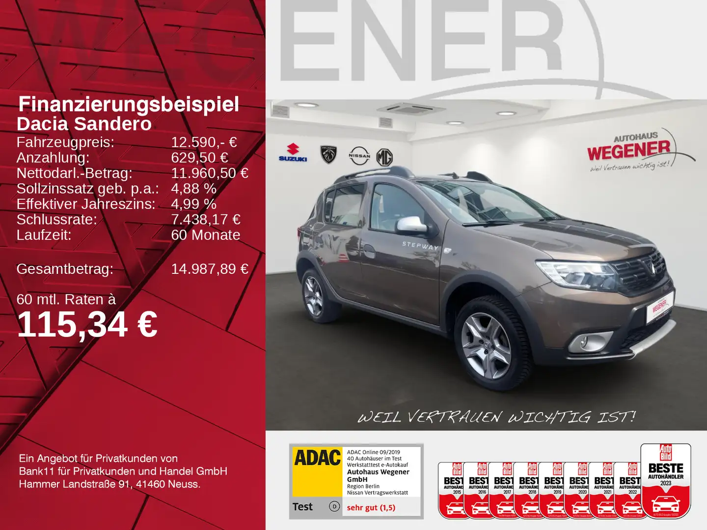 Dacia Sandero SANDERO STEPWAY PRESTIGE MT +Navi+Allwetter+PDC+ Braun - 2
