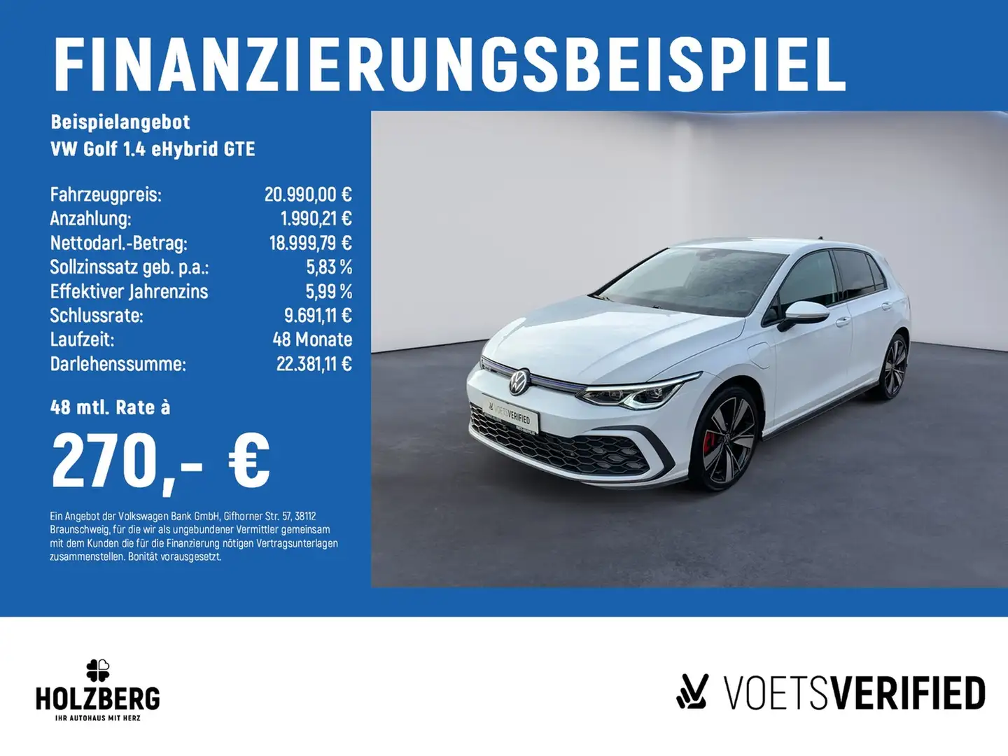 Volkswagen Golf 1.4 eHybrid GTE NAVI+ACC+LED Weiß - 2