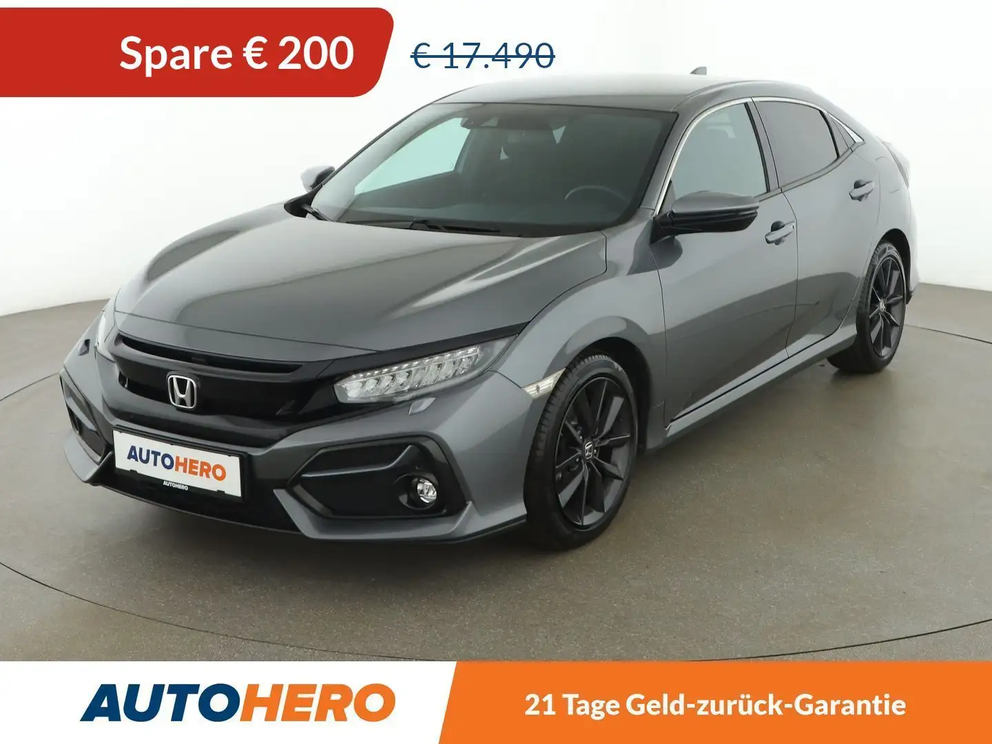 Honda Civic 1.0 VTEC Elegance Aut. *LED*ACC*NAVI*CAM*SPUR*SHZ* Grijs - 1