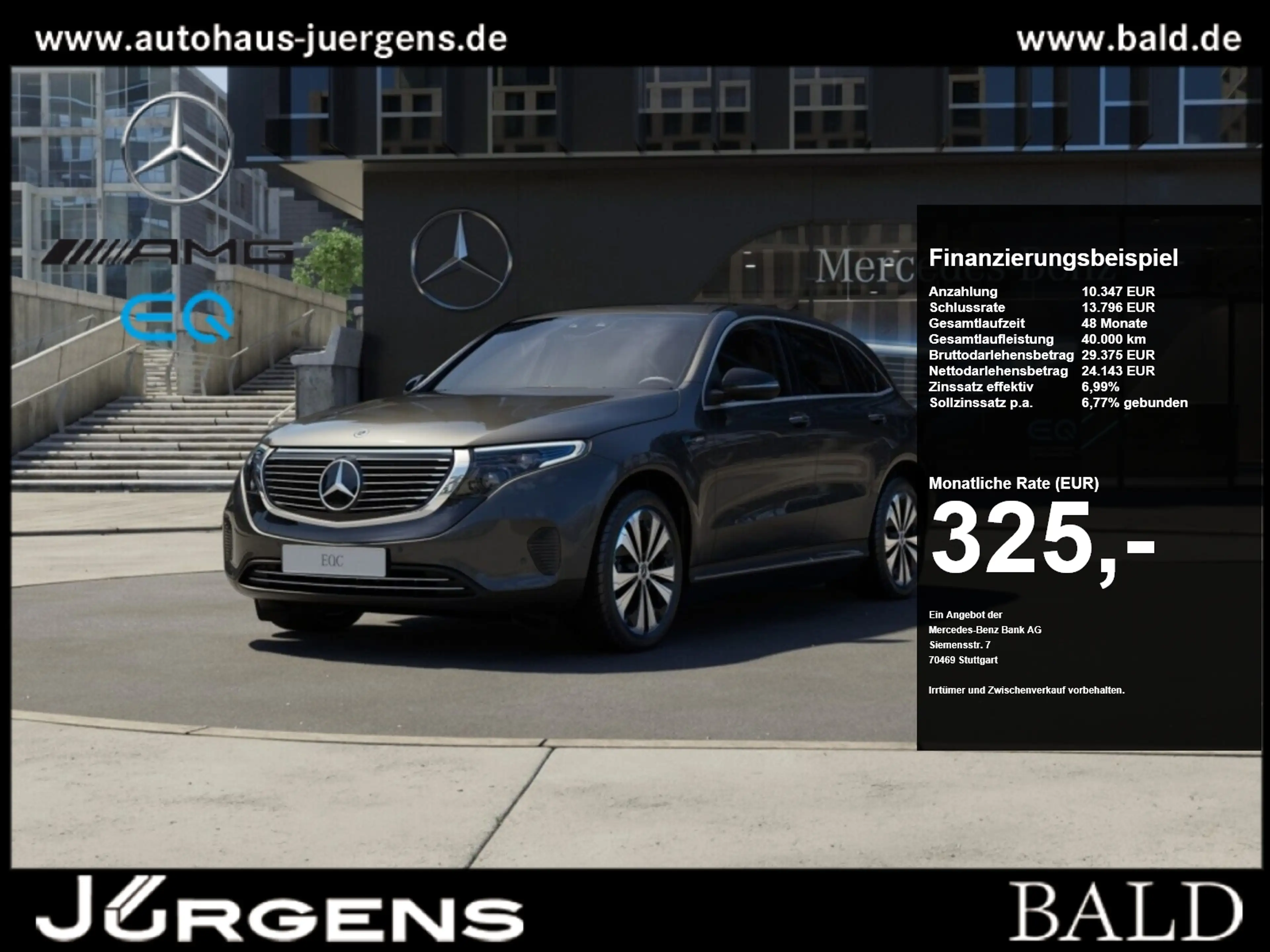 Mercedes-Benz EQC 400 400 4M SHD/AHK/Ambi/MLB/Cam/Tempomat/Keyl/19