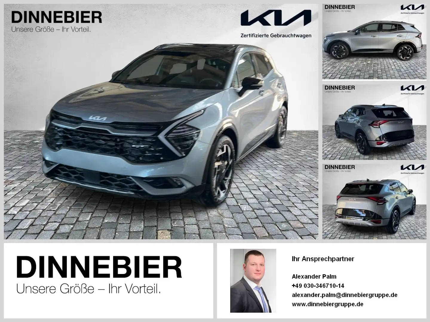 Kia Sportage 1.6T GT-Line Glasdach+360°+LED+Navi Argent - 1