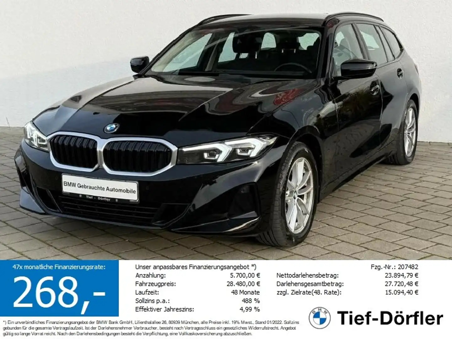 BMW 318 i Touring SAG LED/TEMPO/SH/DAB/S-LENKRAD Schwarz - 1