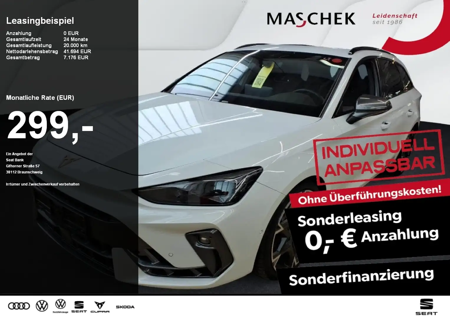 CUPRA Leon Sportstourer Sonderleasing! Panorama AHK Matrix Weiß - 1