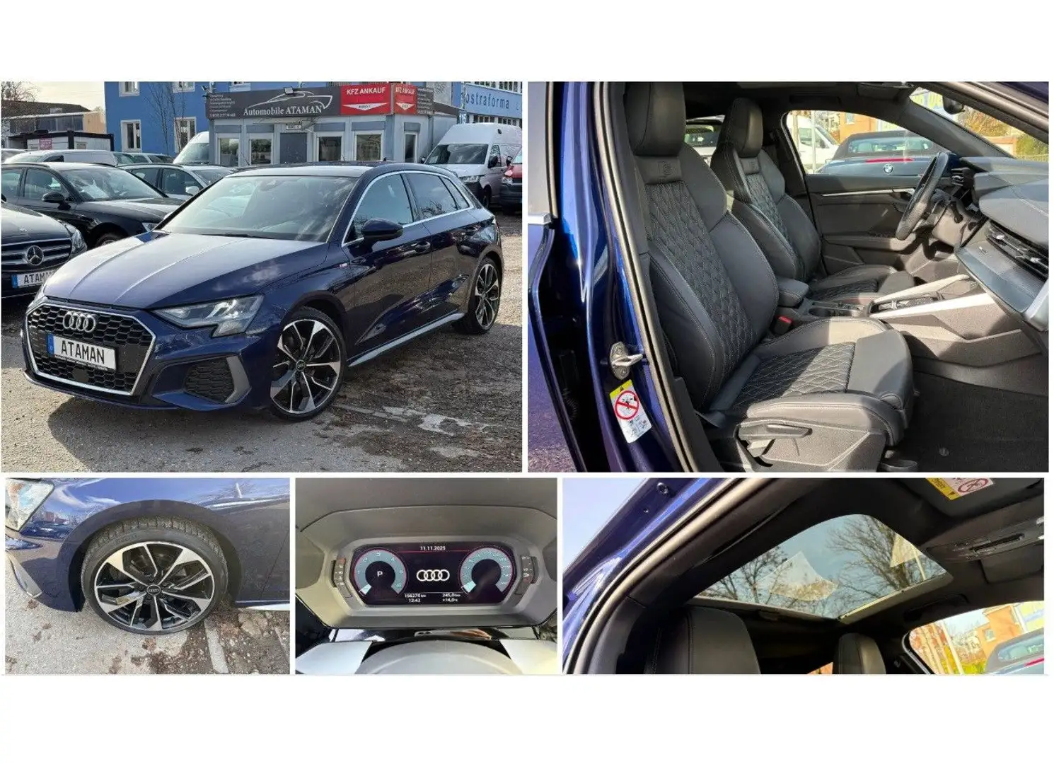 Audi A3 Sportback 35 TDI *2 x S line* Leder / Pano Blau - 1