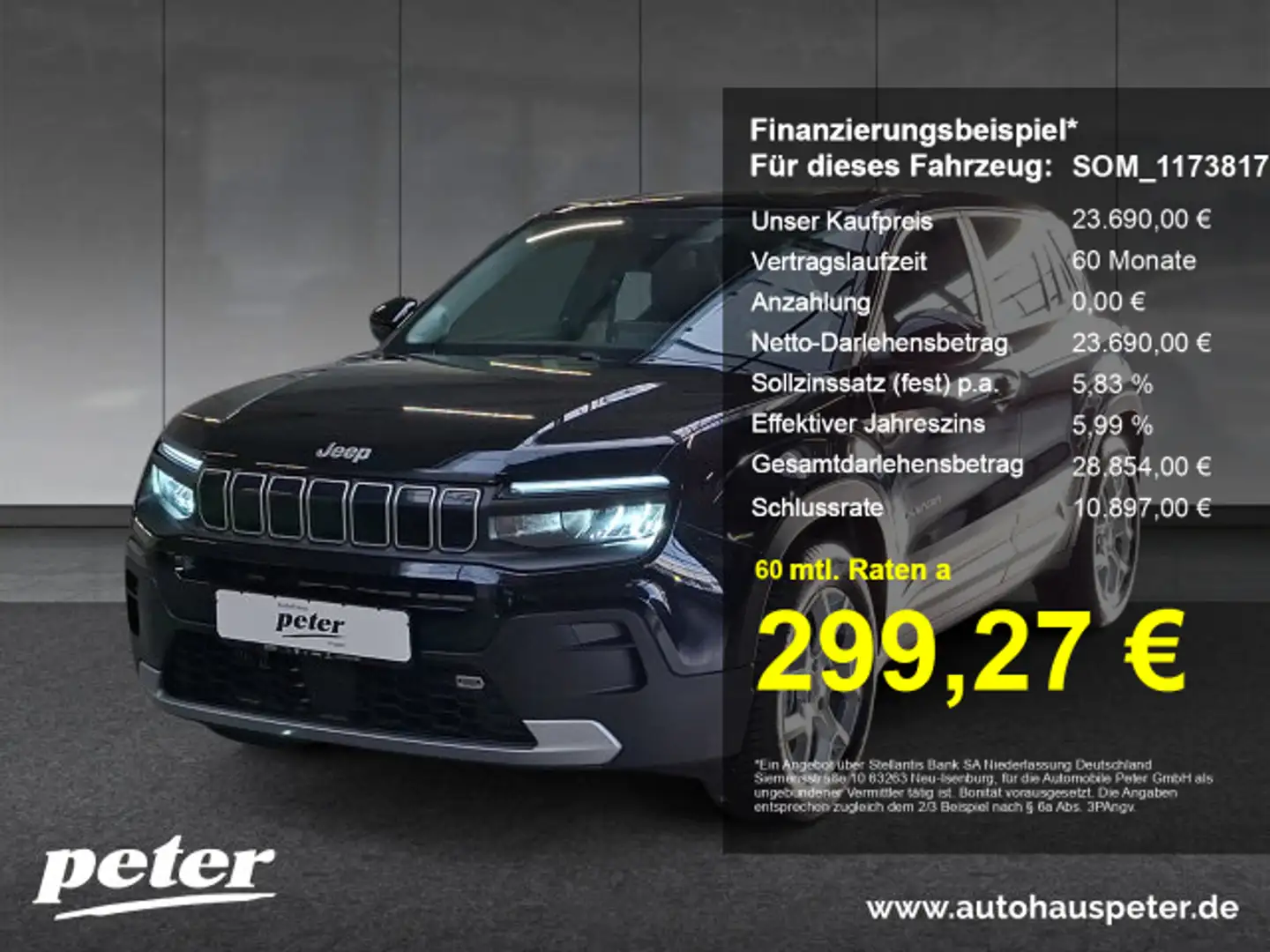 Jeep Avenger Avenger Benziner MY24 Altitude 1.2 T3 MT FWD Schwarz - 1