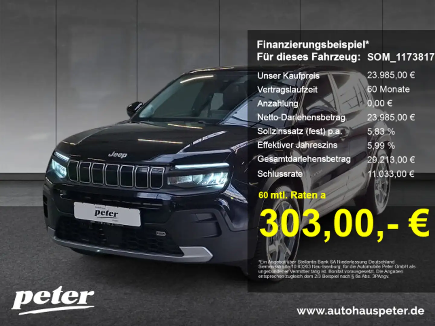 Jeep Avenger Avenger Benziner MY24 Altitude 1.2 T3 MT FWD Zwart - 1