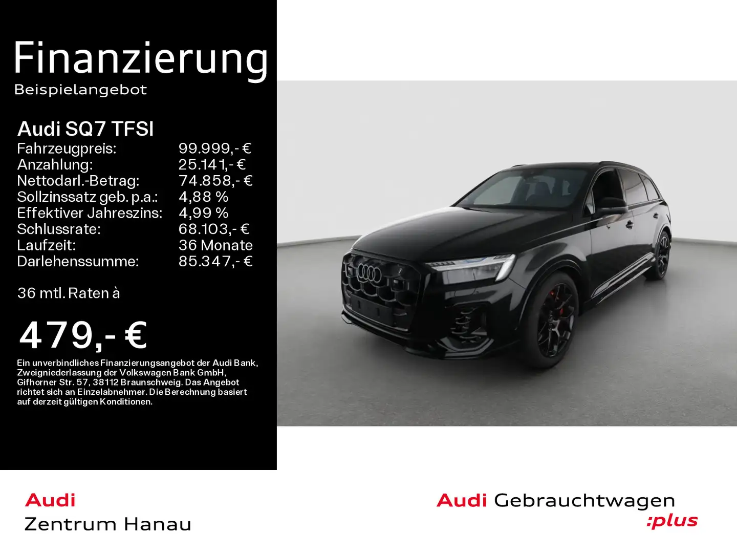Audi SQ7 *NAVI*HUD*LEDER*AHK*7-SITZER*PANO*OPTIK- Negro - 1