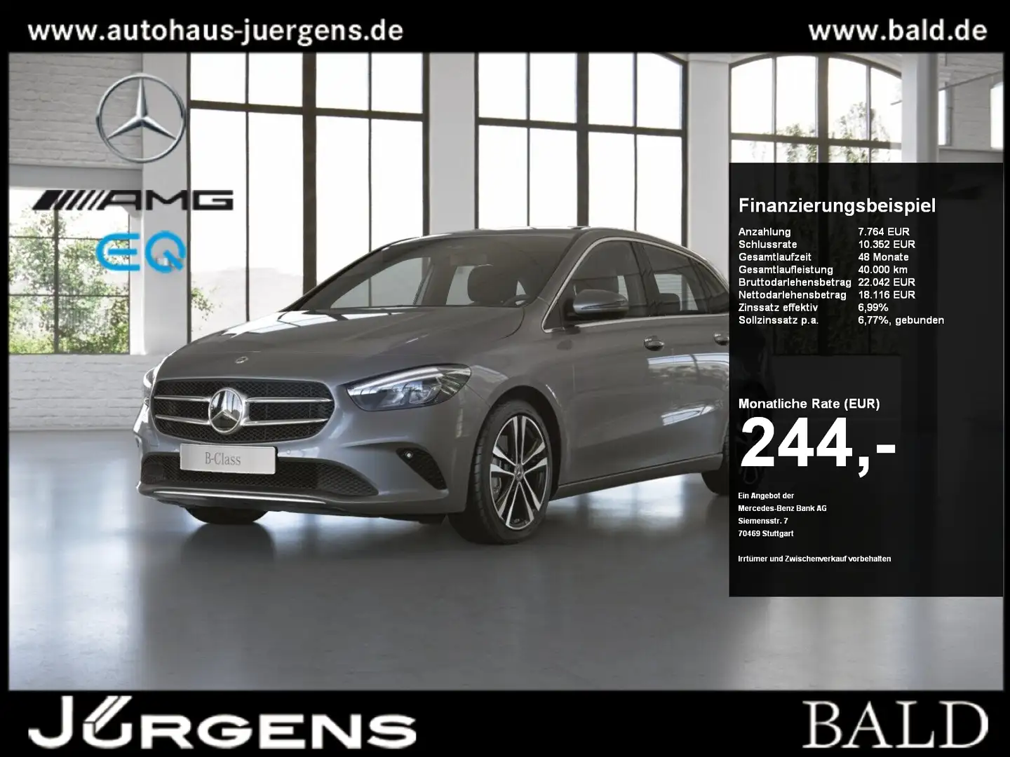 Mercedes-Benz B 220 4M Progressive/LED/Cam/AHK/Totw/Sound/18' Grau - 1
