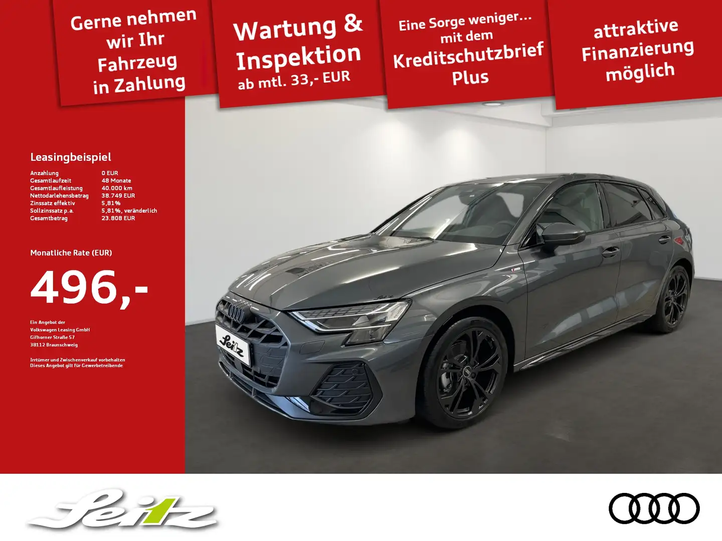 Audi A3 Sportback 35 TFSI S line *NAVI*KAMERA*SITZH* Gri - 1