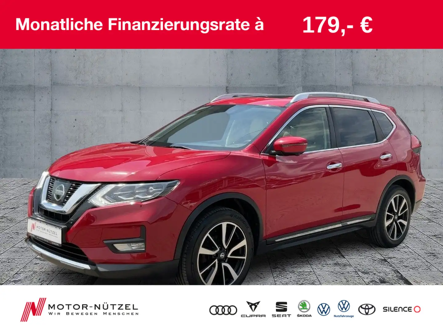 Nissan X-Trail 1.6 DIG-T TEKNA LED+PANO+NAVI+ACC+360° Rood - 1