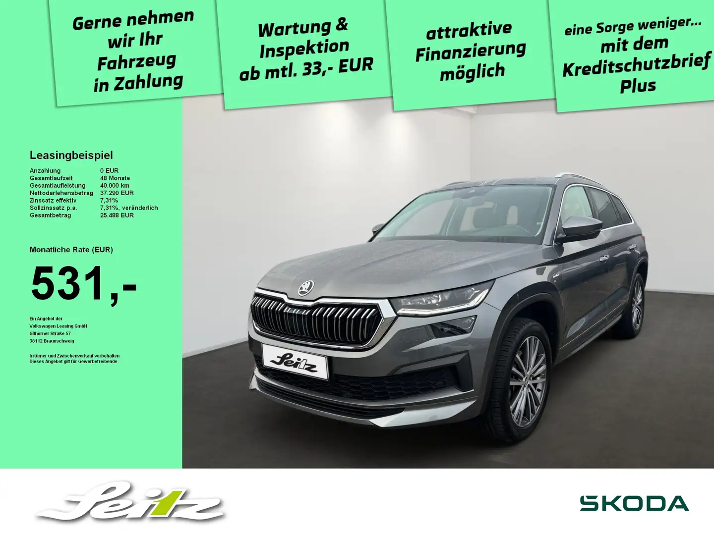 Skoda Kodiaq 2.0 TDI 4x4 L&K *AHK*MATRIX*PANO* Grau - 1