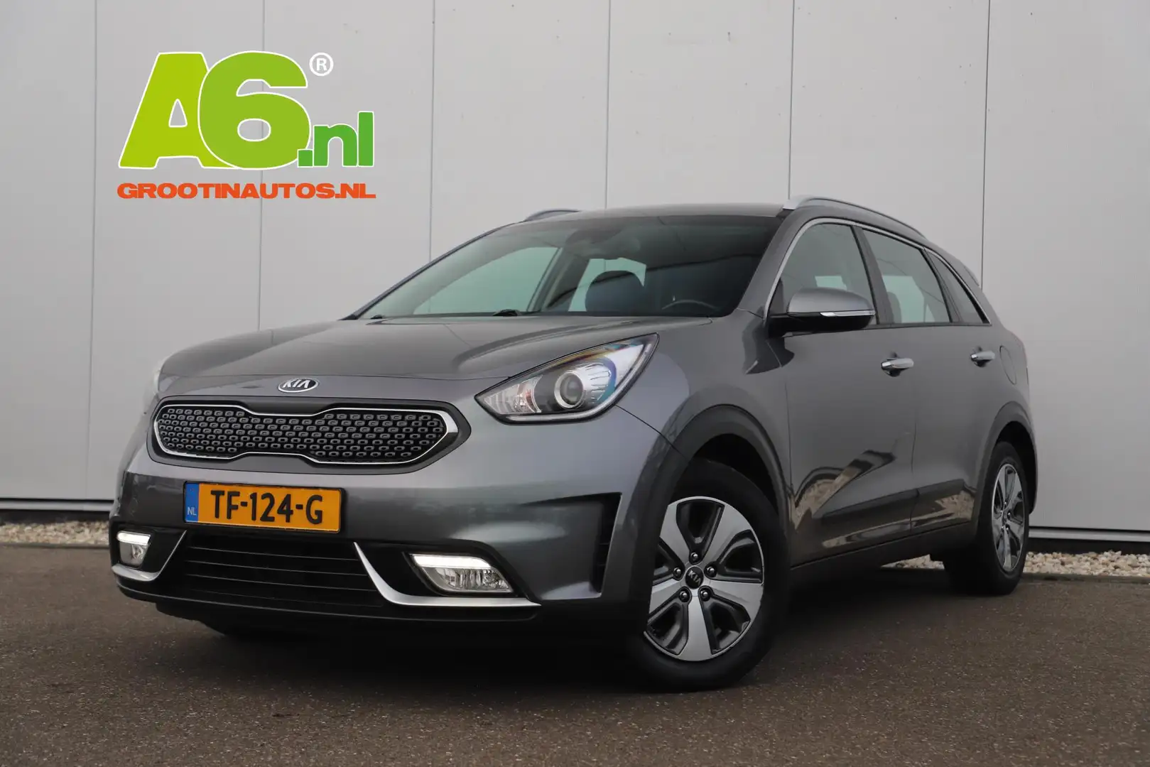 Kia Niro 1.6 GDi Hybrid DynamicLine Automaat Half Leder Nav Grijs - 1