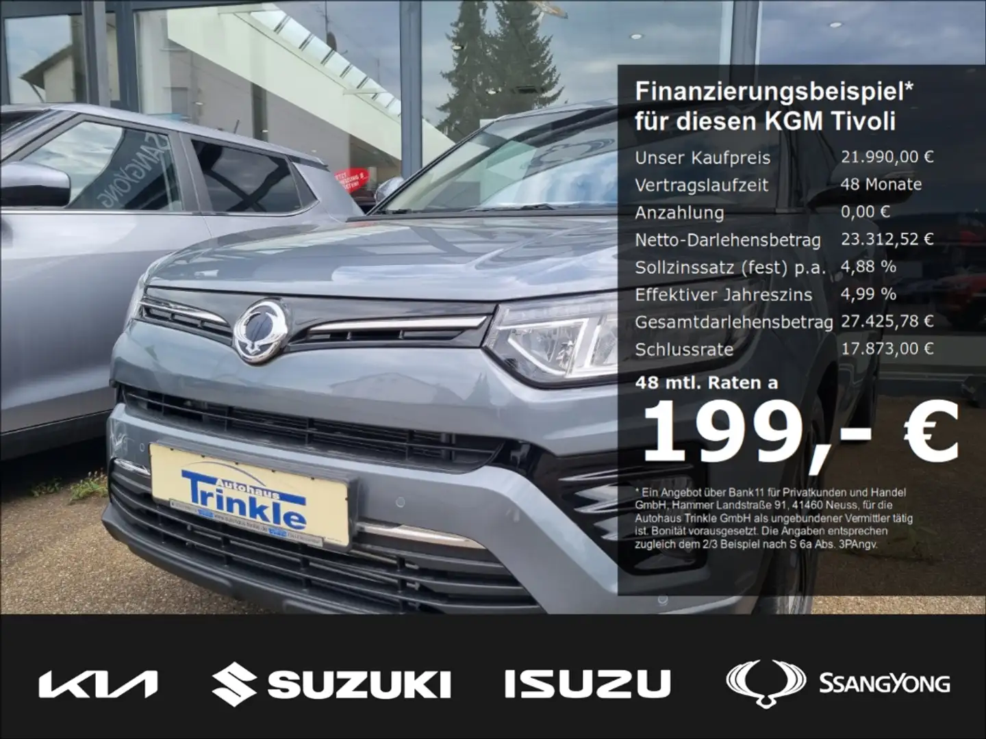 KGM Tivoli 1.5 T-GDi Blackline ALLRAD Navi LED Apple CarPlay Сірий - 1