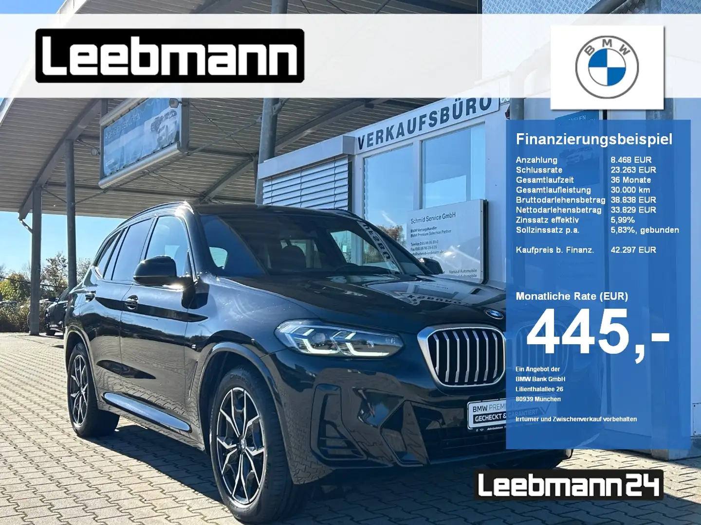 BMW X3 xDrive20d M-Sport LASER/HUD 2 JAHRE GARANTIE Schwarz - 1