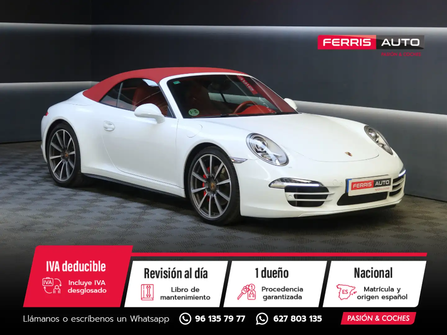 Porsche 991 Carrera 4S Cabriolet PDK Blanco - 1