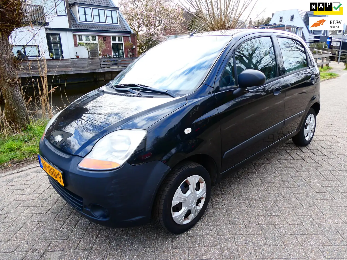 Chevrolet Matiz 0.8 5-deurs 118.000km. NAP Zuinig Hoge zit APK Maa Schwarz - 1