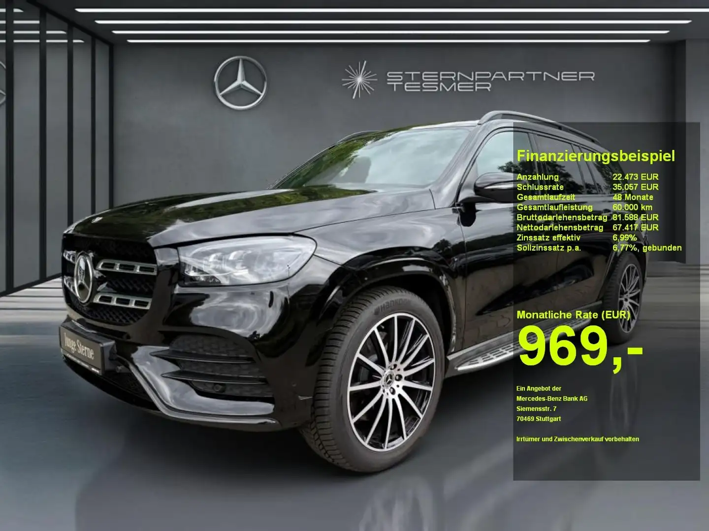 Mercedes-Benz GLS 400 d 4M +AMG+NIGHT+AIRM+PANO+7-SITZ+AHK Zwart - 1