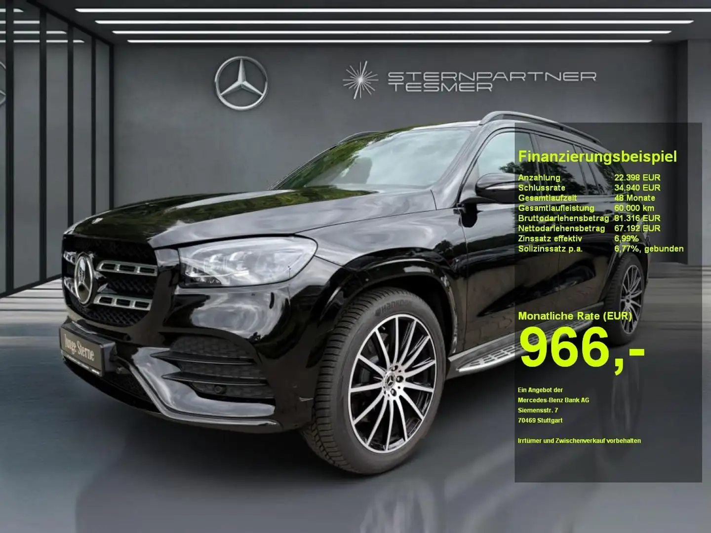 Mercedes-Benz GLS 400 d 4M +AMG+NIGHT+AIRM+PANO+7-SITZ+AHK Zwart - 1
